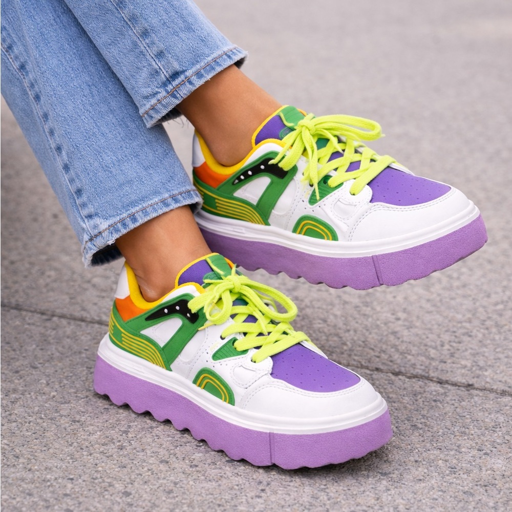 Forever Link Women's Multicolored Chunky Platform Sneakers Size 7 NWT